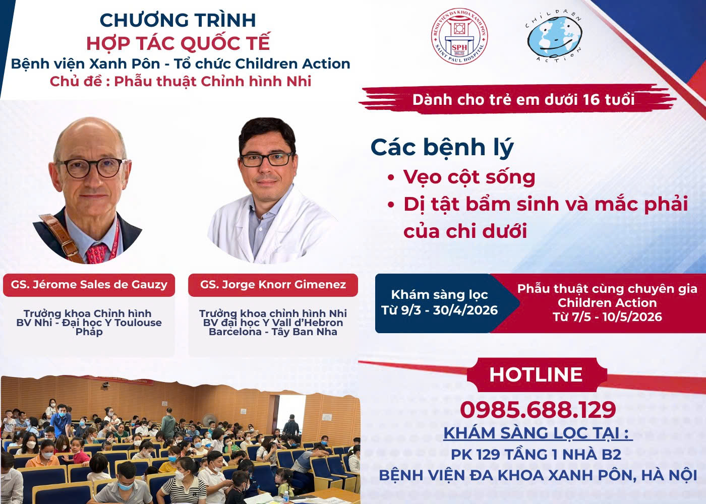 KHÁM VÀ PHẪU THUẬT CÙNG CHUYÊN GIA QUỐC TẾ